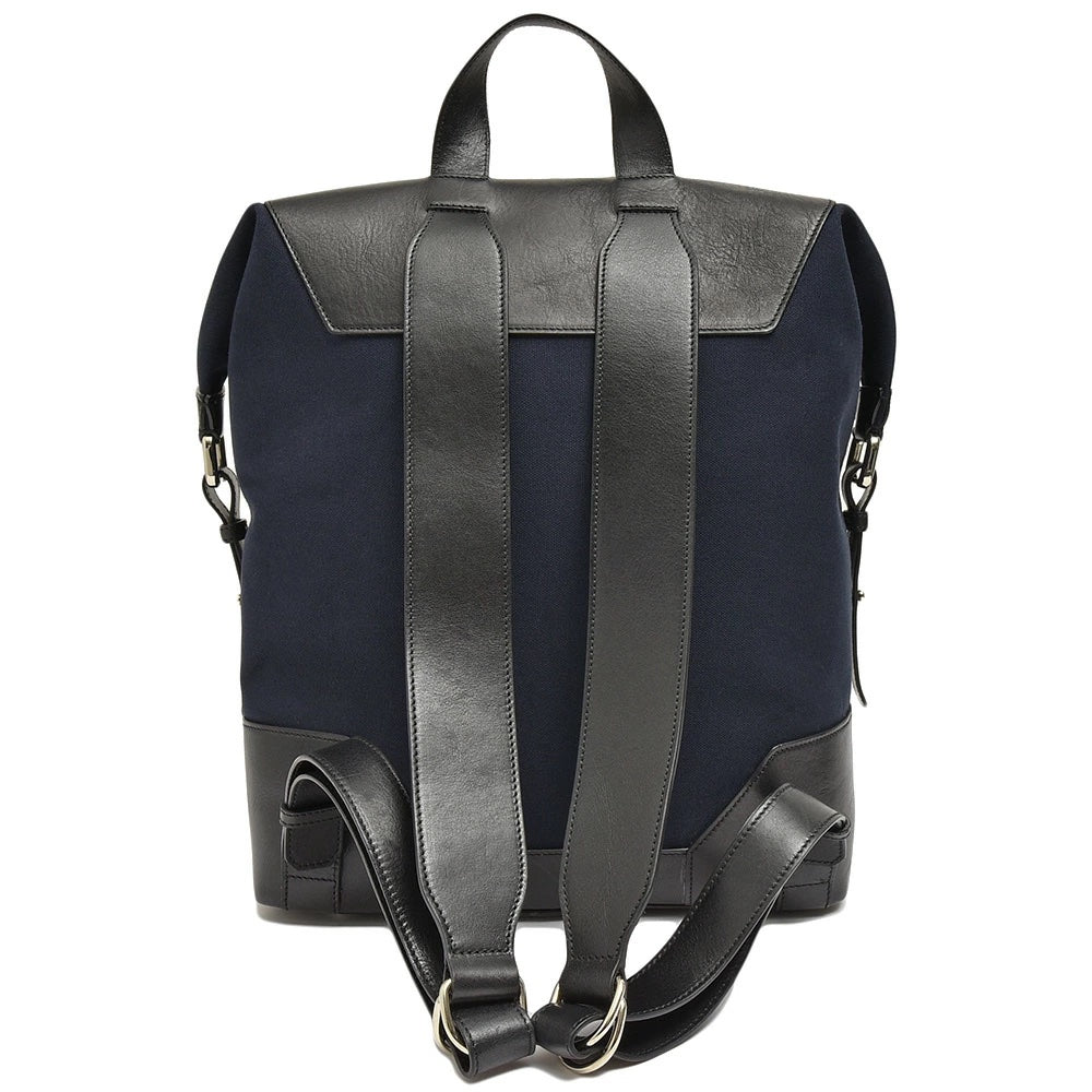 BRERA Navy and Black Canvas and Leather Totepack