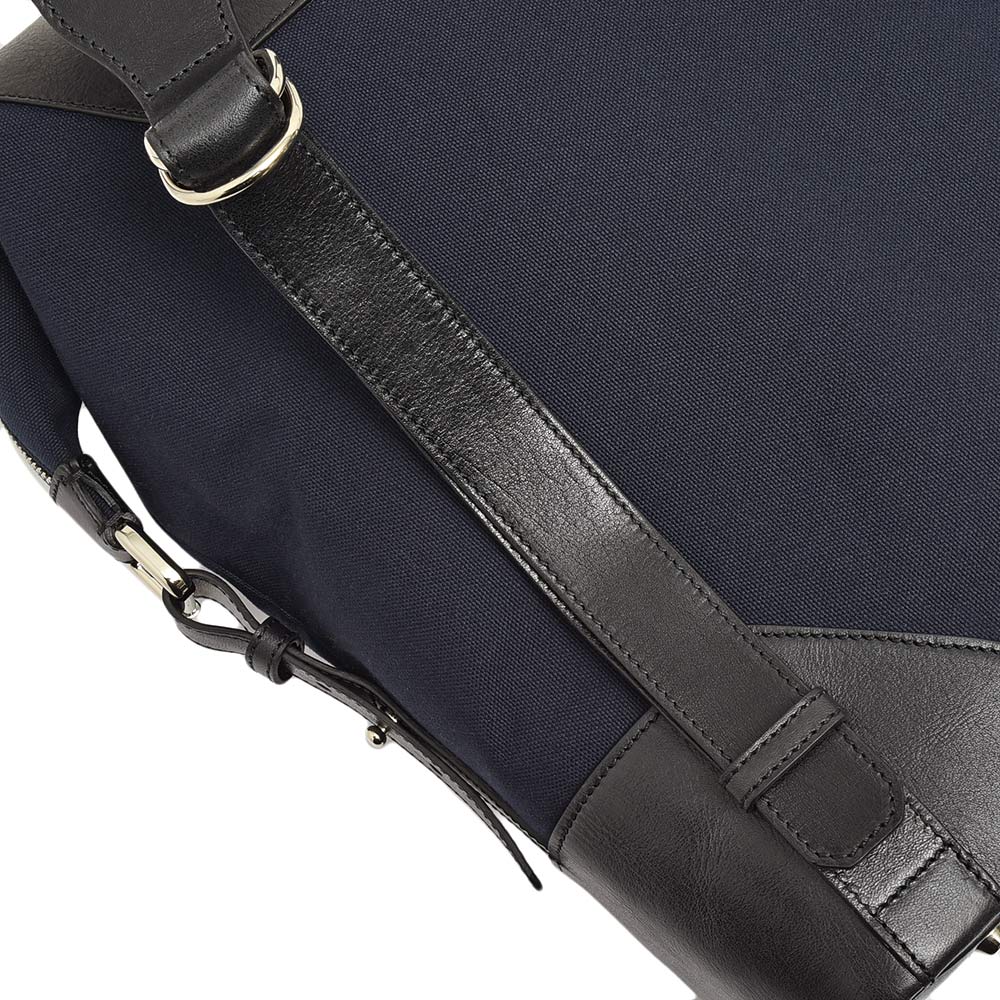 BRERA Navy and Black Canvas and Leather Totepack